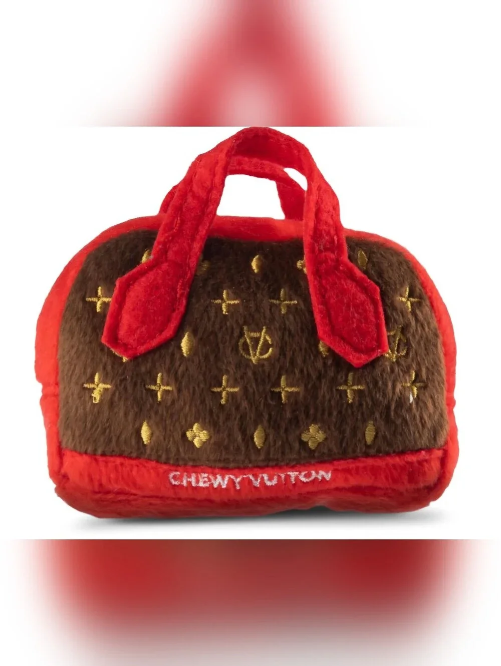 Dog Diggin Designs Chewy Vuiton Posh Purse Plush Dog Toy Small NWOT